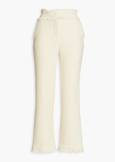 Alberta Ferretti - Cropped wool-blend tweed kick-flare pants - White - IT 38
