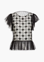 Alberta Ferretti - Embellished Chantilly lace top - Black - IT 38