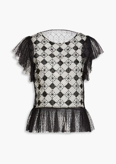 Alberta Ferretti - Embellished Chantilly lace top - Black - IT 36