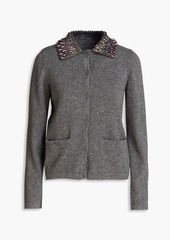 Alberta Ferretti - Embellished wool and cashmere-blend cardigan - Gray - IT 44