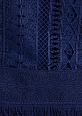 Alberta Ferretti - Fringed guipure lace and tulle mini dress - Blue - IT 38