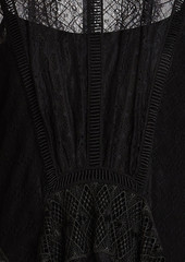 Alberta Ferretti - Gathered lace mini dress - Black - IT 36