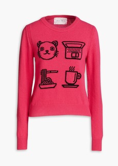 Alberta Ferretti - Intarsia wool and cashmere-blend sweater - Pink - IT 40