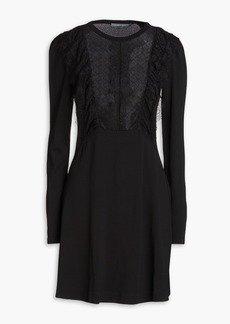 Alberta Ferretti - Lace-paneled stretch-knit mini dress - Black - IT 36