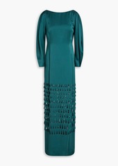 Alberta Ferretti - Laser-cut satin-crepe gown - Blue - IT 36