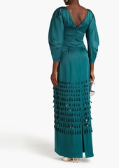 Alberta Ferretti - Laser-cut satin-crepe gown - Blue - IT 36