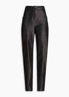 Alberta Ferretti - Metallic high-rise tapered jeans - Black - IT 38