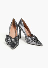 Alberta Ferretti - Metallic snake-effect leather pumps - Metallic - EU 38