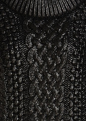Alberta Ferretti - Coated cable-knit wool sweater - Black - IT 42