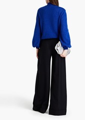 Alberta Ferretti - Pleated wool-blend twill wide-leg pants - Black - IT 38