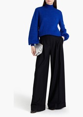 Alberta Ferretti - Pleated wool-blend twill wide-leg pants - Black - IT 38