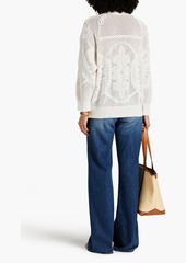 Alberta Ferretti - Pointelle-knit cotton sweater - White - IT 38