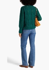 Alberta Ferretti - Pointelle-knit mohair-blend sweater - Green - IT 36
