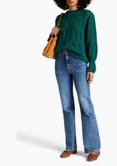 Alberta Ferretti - Pointelle-knit mohair-blend sweater - Green - IT 36