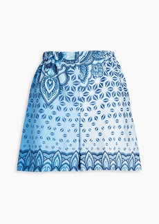 Alberta Ferretti - Printed satin shorts - Blue - IT 40