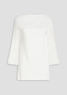Alberta Ferretti - Rib-trimmed stretch-knit sweater - White - IT 44