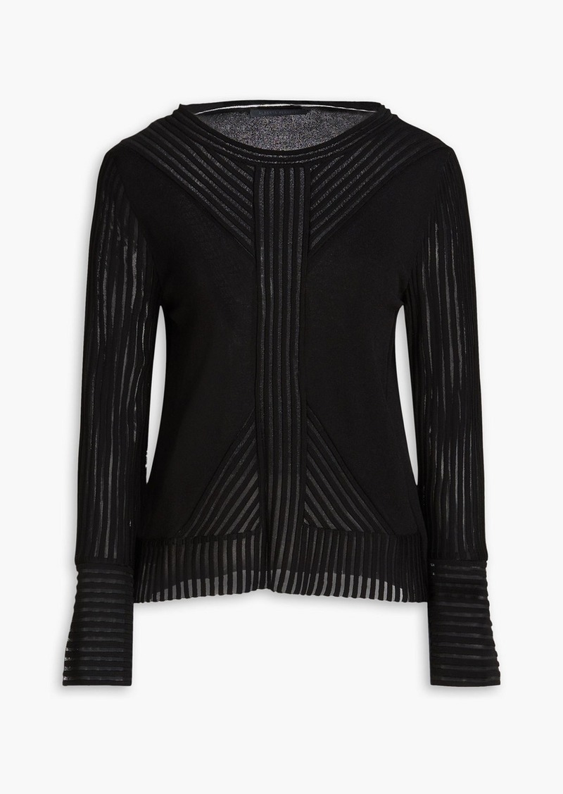 Alberta Ferretti - Ribbed stretch-knit sweater - Black - IT 36