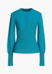 Alberta Ferretti - Ribbed stretch-knit sweater - Blue - IT 40