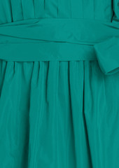Alberta Ferretti - Ruffled pintucked taffeta mini dress - Blue - IT 38