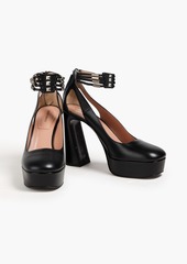 Alberta Ferretti - Studded leather platform pumps - Black - EU 39