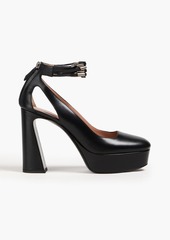 Alberta Ferretti - Studded leather platform pumps - Black - EU 39