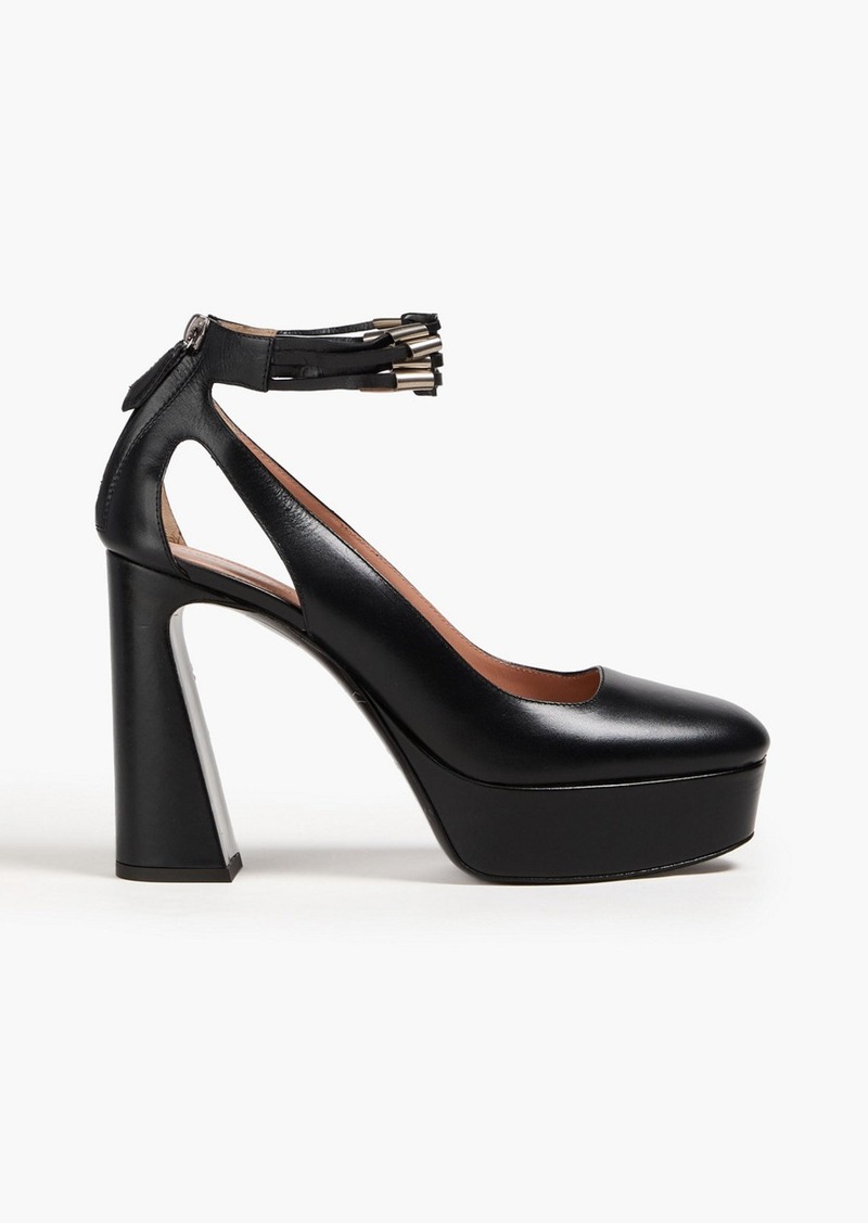 Alberta Ferretti - Studded leather platform pumps - Black - EU 39