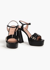 Alberta Ferretti - Studded leather platform sandals - Black - EU 38