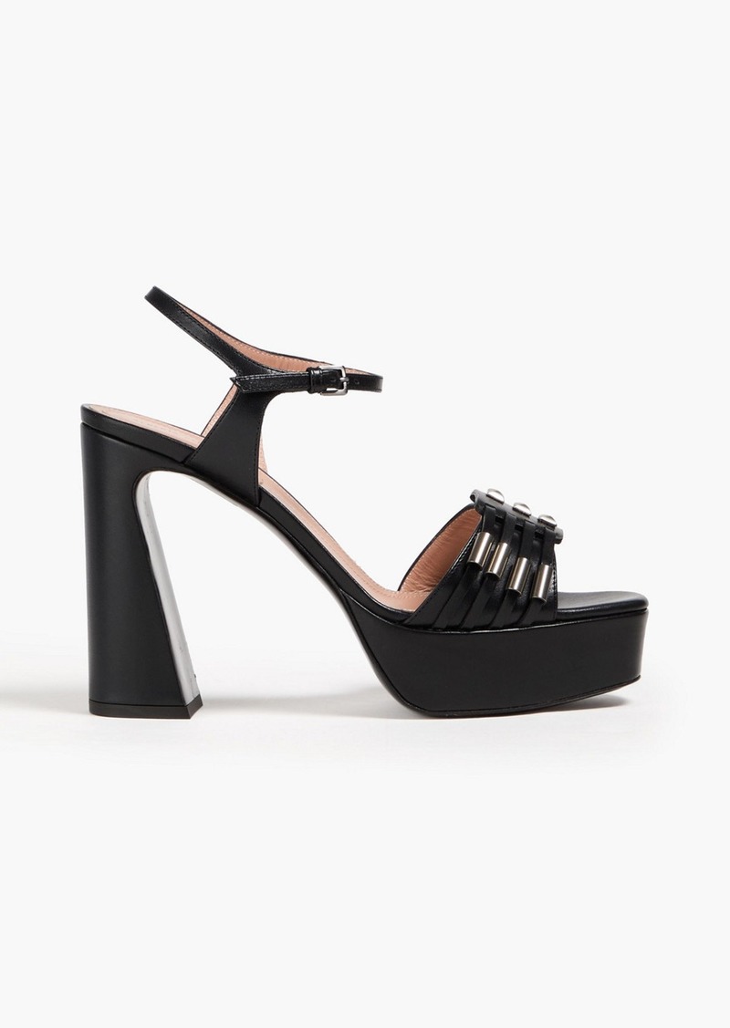 Alberta Ferretti - Studded leather platform sandals - Black - EU 38