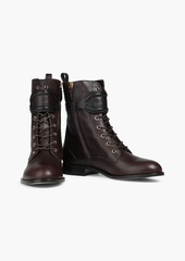 Alberta Ferretti - Textured-leather ankle boots - Brown - EU 36