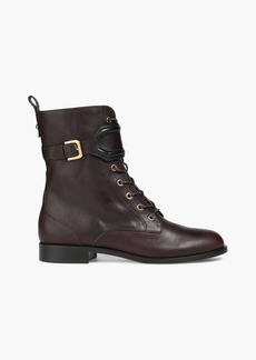 Alberta Ferretti - Textured-leather ankle boots - Brown - EU 36