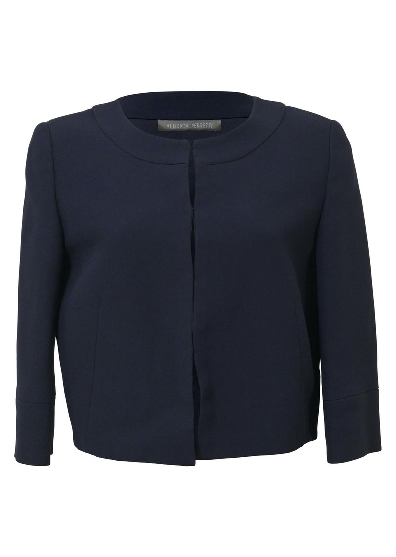 Alberta Ferretti Bolero in Navy Blue Rayon