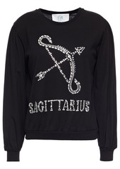 Alberta Ferretti Woman Love Me Starlight Sagittarius Embellished Organic Cotton-jersey Sweatshirt Black