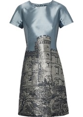 Alberta Ferretti Woman Satin-jacquard Mini Dress Gray