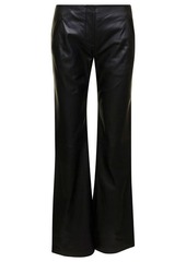 Alberta Ferretti Black Flared Pants in Leather Woman