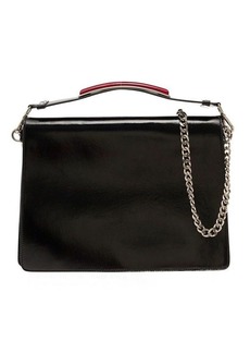 Alberta Ferretti Black Shoulder Bag with Chain in Smooth Leather Woman