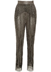 Alberta Ferretti Crystal Embellished Tulle Pants