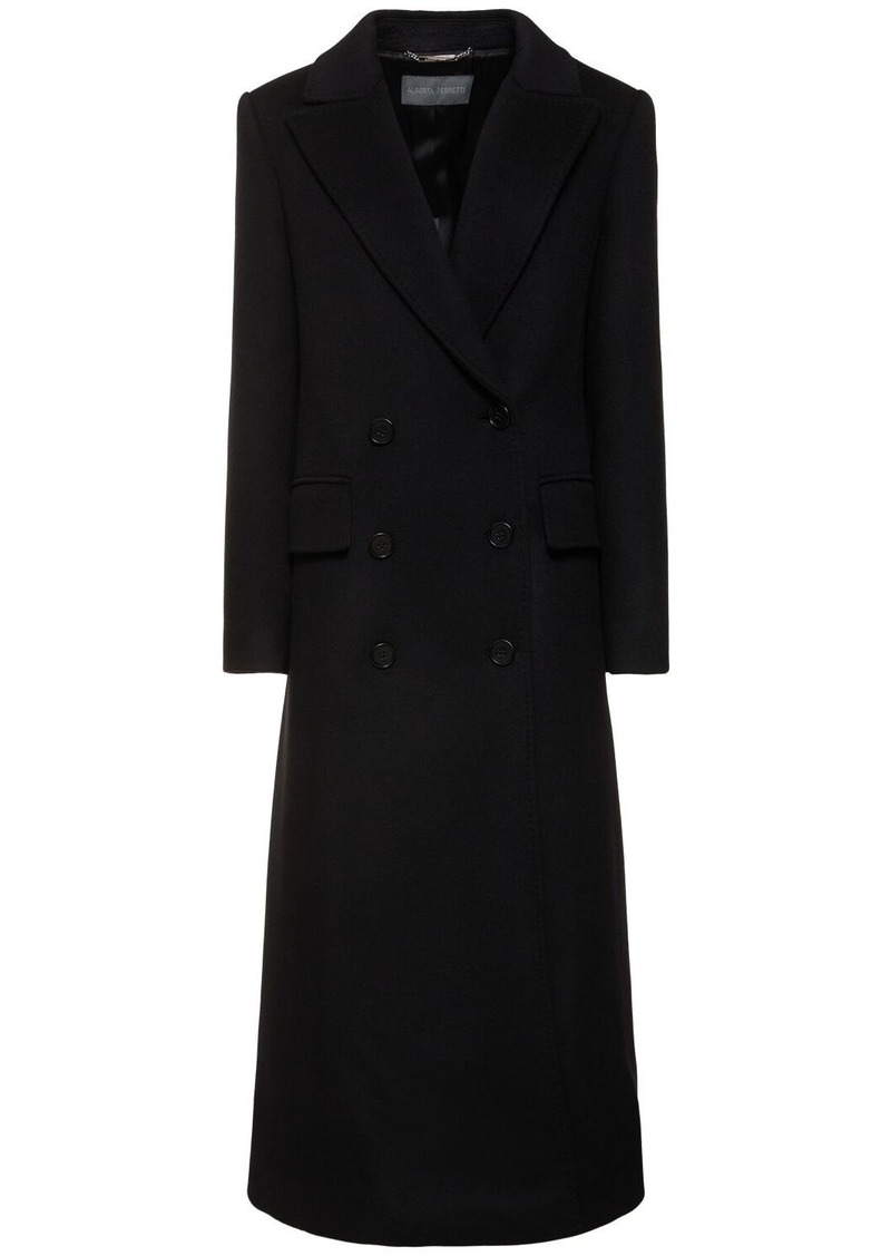 Alberta Ferretti Double Breasted Knit Long Coat