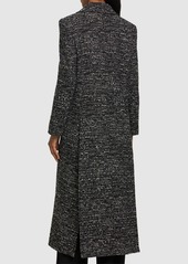 Alberta Ferretti Double Breasted Wool Tweed Long Coat