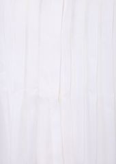 Alberta Ferretti Draped Cotton Organza Long Shirt Dress