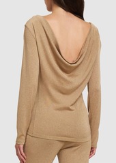 Alberta Ferretti Draped Jersey & Lurex Top