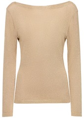 Alberta Ferretti Draped Jersey & Lurex Top