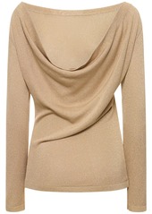 Alberta Ferretti Draped Jersey & Lurex Top