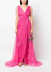 Alberta Ferretti draped tulle silk gown