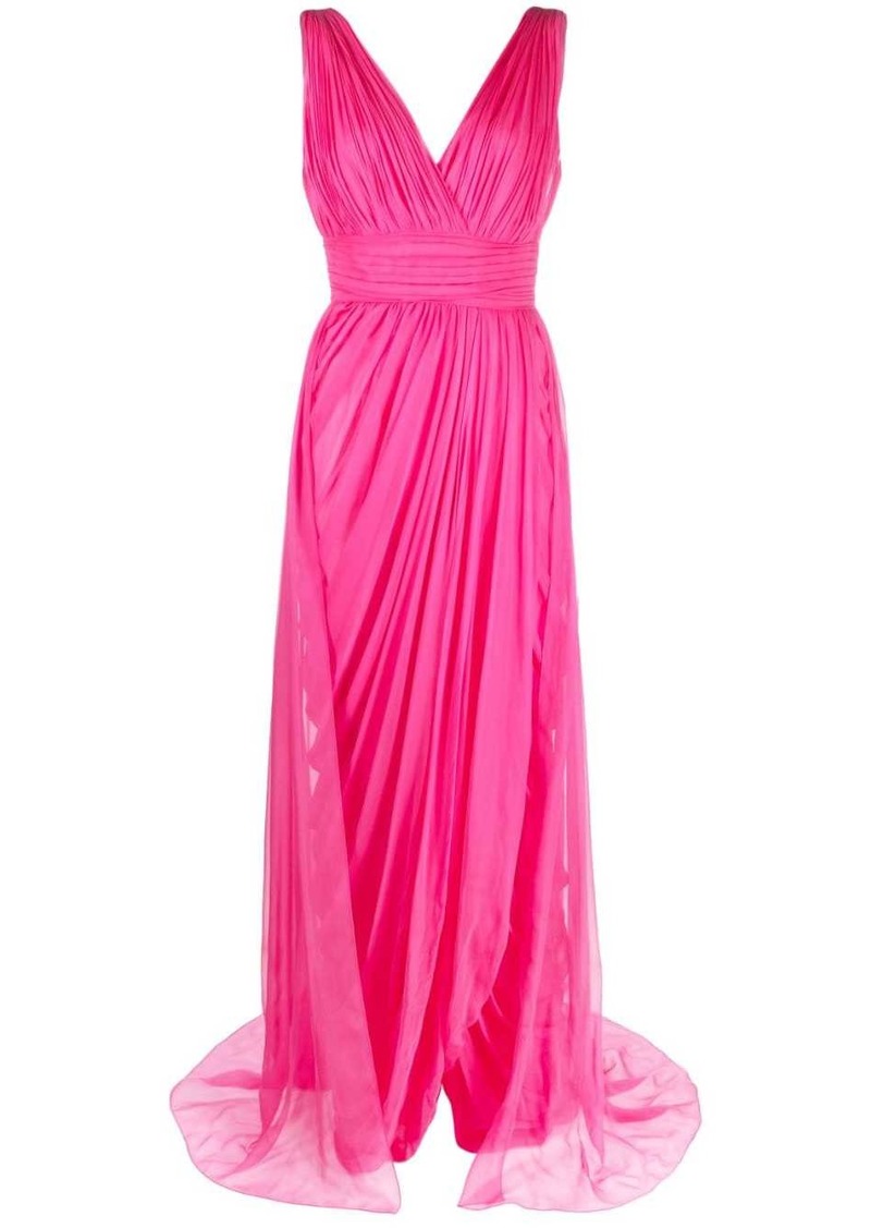 Alberta Ferretti draped tulle silk gown