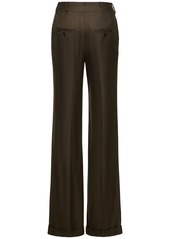 Alberta Ferretti Flared Viscose Twill Pants