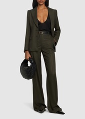 Alberta Ferretti Flared Viscose Twill Pants