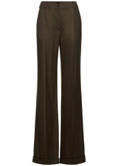 Alberta Ferretti Flared Viscose Twill Pants