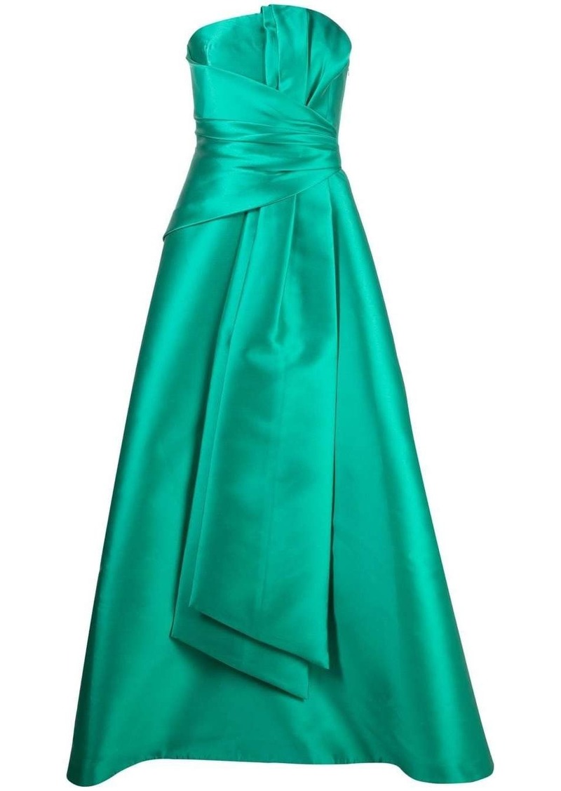 Alberta Ferretti gathered-detail strapless gown