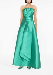 Alberta Ferretti gathered-detail strapless gown