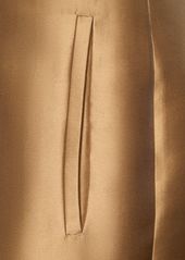 Alberta Ferretti High Rise Mikado Silk Blend Wide Pants